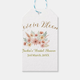 Etiqueta Para Presente amor boho laranja em flor nome chá de noiva retrô