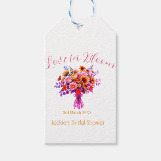 Etiqueta Para Presente amor boho rosa em flor nome chá de noiva retrô