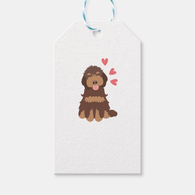 Etiqueta Para Presente Amor Chocolate Fantasma Cockapoo Cão Cavapoo (Frente)
