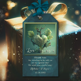 Etiqueta Para Presente Amor Com Coração Verde Cultiva Favor De Casamento