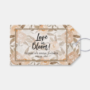 Etiqueta Para Presente Amor com Floral de Pêssego Russo Bloom