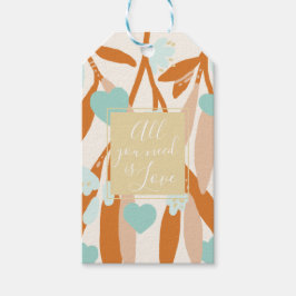 Etiqueta Para Presente Amor Corações Dias de os namorados Flores Laranja