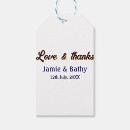 Etiqueta Para Presente Amor e agradecimento casal nome data laranja roxo