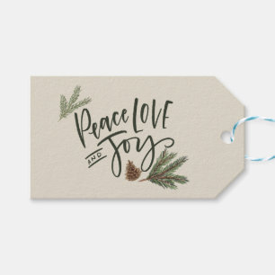 Etiqueta Para Presente Amor e alegria personalizados da paz do feriado