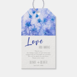 Etiqueta Para Presente Amor e Obrigados de Casamento de Jardim Azul de in