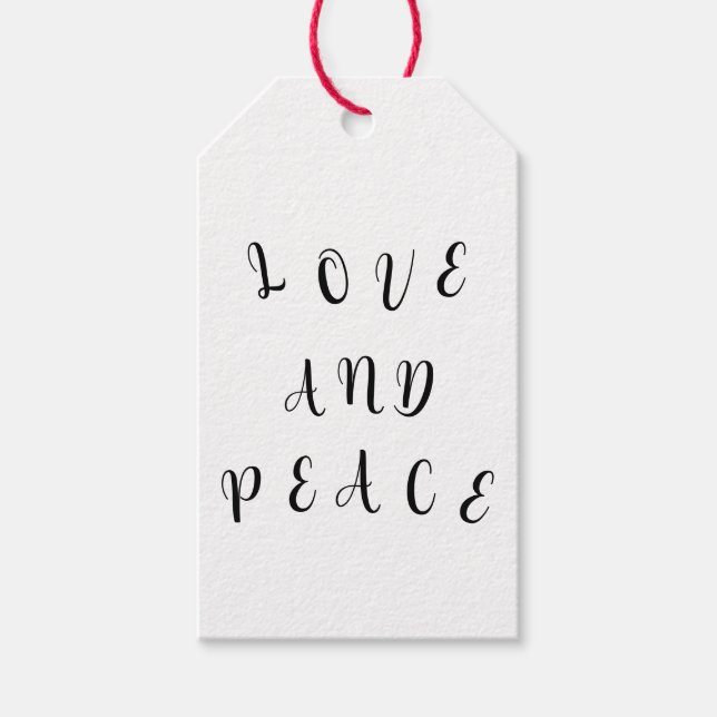 Etiqueta Para Presente Amor E Paz Bonitos (Frente)