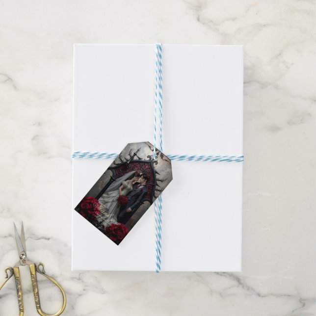 Etiqueta Para Presente Amor Eterno Gótico  (Com cordão)