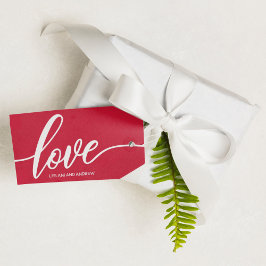Etiqueta Para Presente Amor Letra Vermelha à Mão
