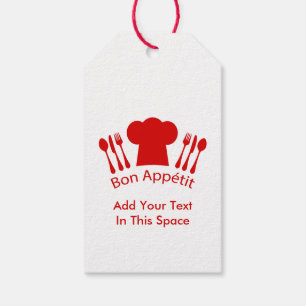 Etiqueta Para Presente Amor para cozinhar o Bon Appetit do chapéu do