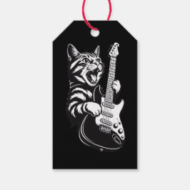 Etiqueta Para Presente Amor por Música Legal | Gato de Rock Tocando Guita