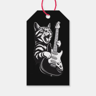 Etiqueta Para Presente Amor por Música Legal   Gato de Rock Tocando Guita