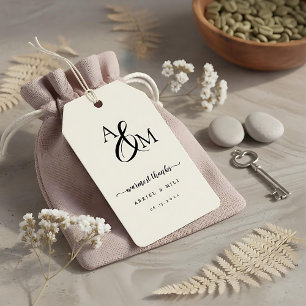 Etiqueta Para Presente Ampersand Monograma obrigado seu favor de casament