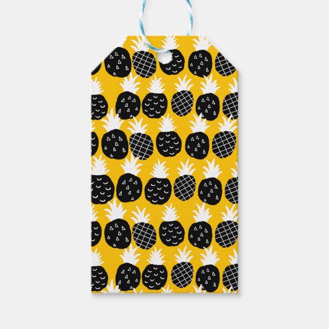 Etiqueta Para Presente Ananás preto (Frente)