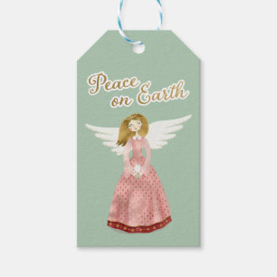 Etiqueta Para Presente Angel Peace on Earth Natal Gift Tags