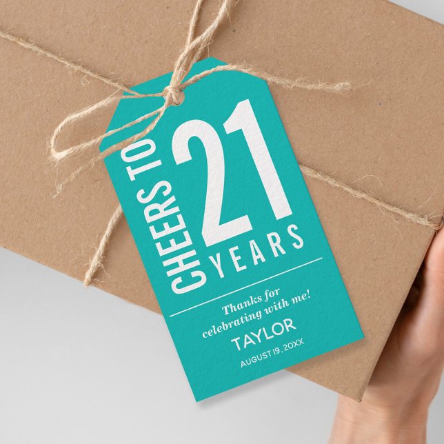 Etiqueta Para Presente Anima-se a 21 anos do Partido Turquesa (Criador carregado)