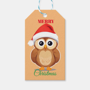 Etiqueta Para Presente Animais adoráveis Papais noeis de inverno Natal
