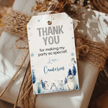 Animais Árticos Azuis de Aniversário de Inverno Ob