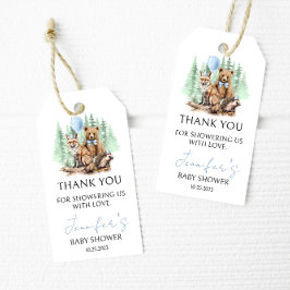 Etiqueta Para Presente Animais da floresta chá de fraldas obrigado você e