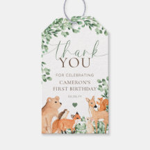 Animais Da Floresta — Favor De Aniversário Branco