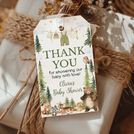 Etiqueta Para Presente Animais da Floresta Obrigado Chás de Bebê
