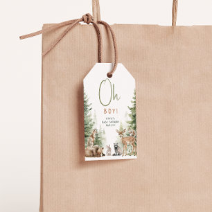 Etiqueta Para Presente Animais Da Floresta Oh Chá de fraldas Rapaz Obriga