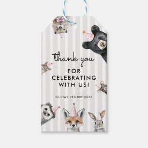 Etiqueta Para Presente Animais de Festa da Floresta Favor de Aniversário