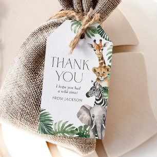 Etiqueta Para Presente Animais de Safari de Aniversário