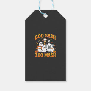 Etiqueta Para Presente Animais do Zoológico no Halloween Boo Bash Zoo Mas