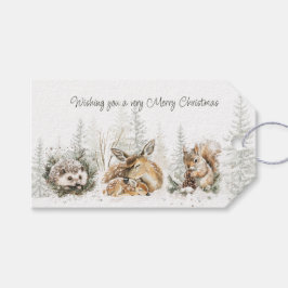 Etiqueta Para Presente Animais Floresta Inverno Natal