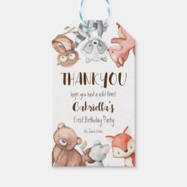 Etiqueta Para Presente Animais florestais de floresta de arborização pers