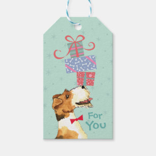 Etiqueta Para Presente Aniversário Apresenta Fio Fox Terrier