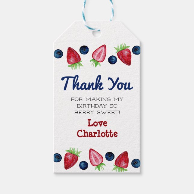 Etiqueta Para Presente Aniversário Berry Sweet (Frente)