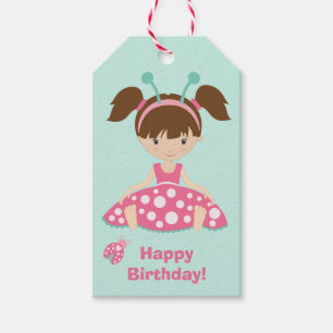 Etiqueta Para Presente Aniversário bonito das meninas do joaninha