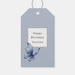 Etiqueta Para Presente Aniversário Borboleta Azul
