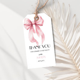 Etiqueta Para Presente Aniversário com Laço Rosa