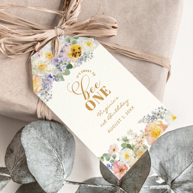 Etiqueta Para Presente Aniversário da Abelha (Bee Birthday Gift Tags
)