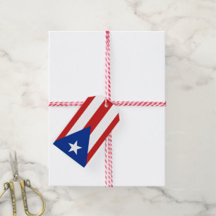 Etiqueta Para Presente Aniversário da Bandeira de Porto Rico