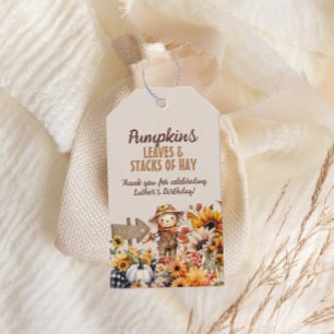 Etiqueta Para Presente Aniversário da Fazenda de abóbora