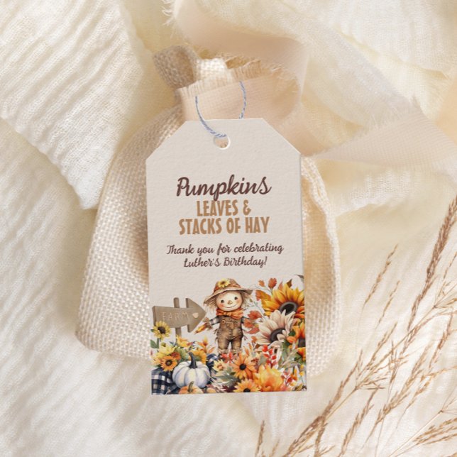 Etiqueta Para Presente Aniversário da Fazenda de abóbora (Criador carregado)
