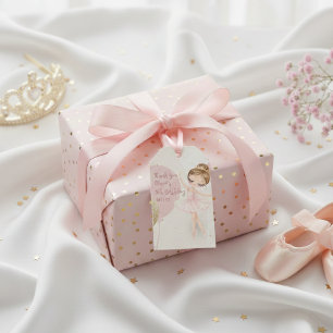 Etiqueta Para Presente Aniversário da Menina Bailarina de Ballet Rosa Tut