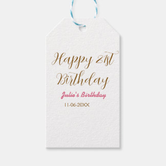 Etiqueta Para Presente aniversário de 21 anos nome data moderno feliz dou