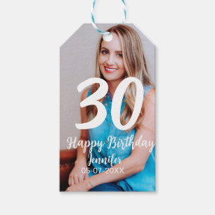 Etiqueta Para Presente aniversário de 30 anos adiciona nome data ano ano