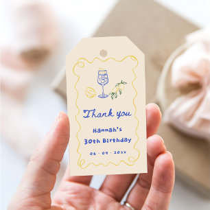 Etiqueta Para Presente Aniversário de 30 anos de Adultos de Verão Desenha