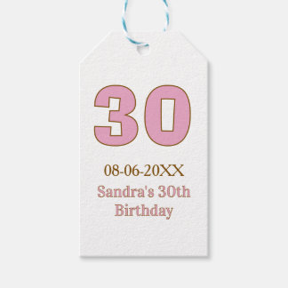 Etiqueta Para Presente aniversário de 30 anos nome data simples mi rosa n