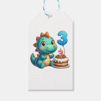 Etiqueta Para Presente Aniversário de 3 anos do Dino