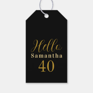 Etiqueta Para Presente aniversário de 40 anos Elegante preto personalizad