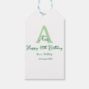 Etiqueta Para Presente Aniversário de 40 anos verde feliz adicionar nome