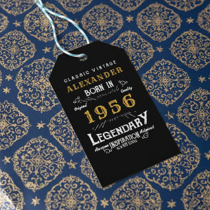 Etiqueta Para Presente Aniversário de 70 anos 1956 Adicionar Nome Lenda P