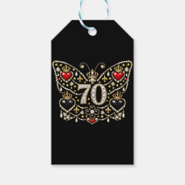 Etiqueta Para Presente aniversário de 70 anos borboleta de diamantes enfe