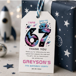 Etiqueta Para Presente Aniversário de 7 anos do Cute Space | Seis e Sete